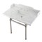 Kingston Brass 36 Carrara Marble Console Sink with Brass Legs, Marble WhiteBrushed Nickel LMS3630MBSQ8 - alternate 1